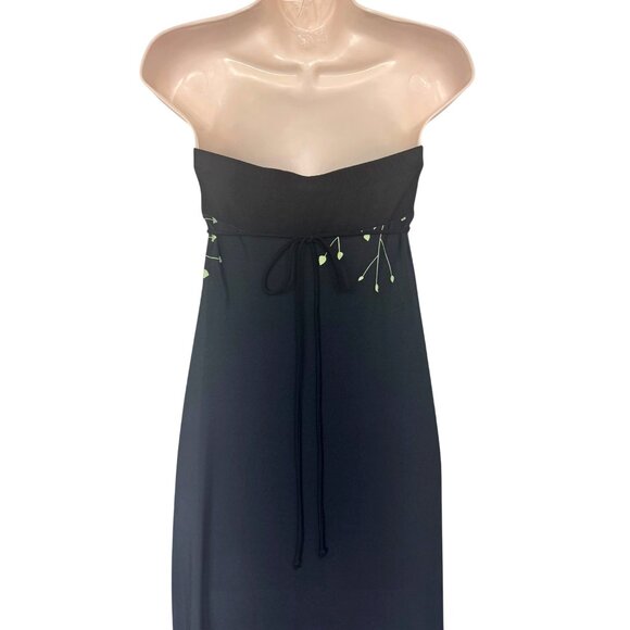 Ruby Rox Strapless Black Floral Maxi Dress Size M S Summer Wedding Vacation - Picture 4 of 7